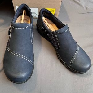 Clarks Collection Leather Shoes 10 Wide Navy Blue